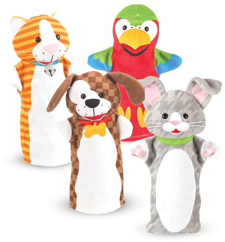 Melissa & Doug - Handpuppen - verspielte Haustiere (4er Set)