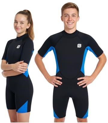 Summshall 2mm Neoprenanzug Kinder, Jugen Thermischer Badeanzug für Schwimmen Tauchen Surfen, Wärmender Kurz Neoprenanzug Mädchen Jungen, UV-Schutz & Ultra Dehnbar