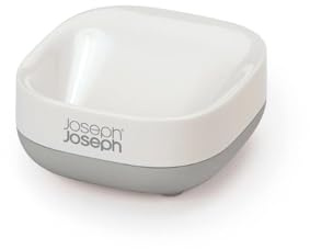 Joseph Joseph Bathroom Slim – Kompakte Seifenschale mit Rutschfester Basis - Weiß/Grau