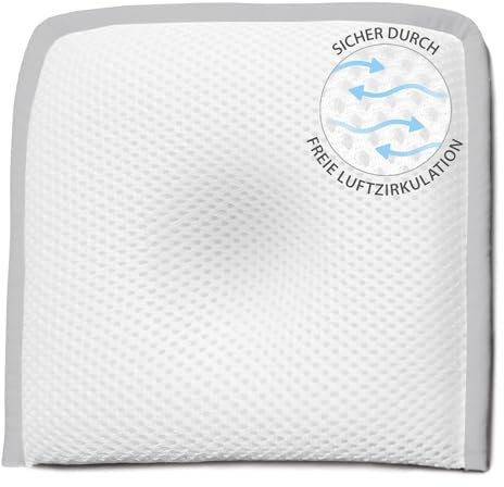 Theraline Babykissen gegen Plattkopf, ergonomisches Babykissen Plagiozephalie, sicheres 3D Abstandsgewebe gegen Verformung, Größe 1 (bis ca. 7 kg) (grau)
