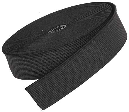 The Bead Shop Gummiband Nähen 25mm Breit Schwarz - Breites Gummiband & Gummibänder zum Nähen für Hosenbund, Röcke & Perücken - Hosengummi Elastisches Band 6 Meter - Elastic Band 2,5 cm DIY Nähzubehör