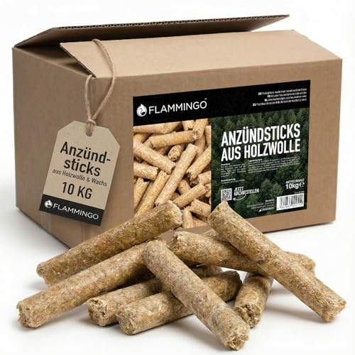 10 kg Anzünder Anzündsticks Feuersticks Ideal für Grill/Kamin/Ofen - Anzündbrikettsticks Kaminanzünder aus Holzwolle und Wachs - schnell und rückstandslos