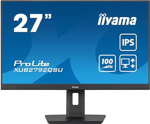 iiyama Prolite XUB2792QSU-B6 68,5cm 27 IPS LED-Monitor WQHD 100Hz HDMI DP USB3.2 FreeSync Höhenverstellung Pivot schwarz