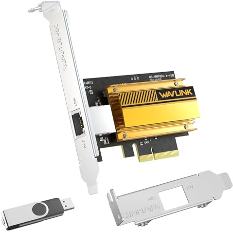 WAVLINK 10G Base-T PCIe-Netzwerkkarte, 10000/5000/2500 Mbit/s PCI-Express-Ethernet-Adapter mit RTL8127-Chip, 10G-Netzwerkkarte für Windows 11/10 und Linux mit Low-Profile-Halterung