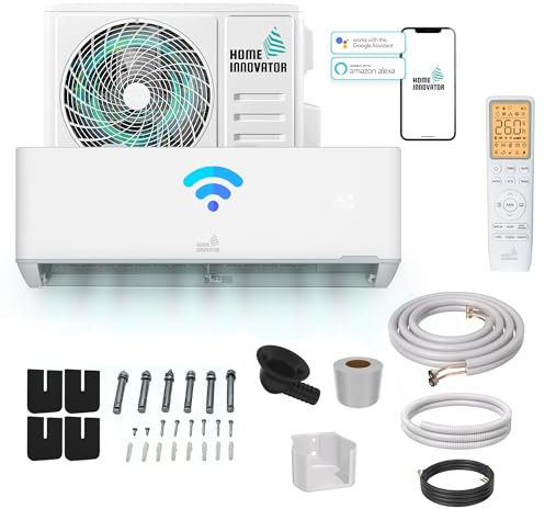 Homeinnovator 12000 BTU Split Klimaanlage und Heizung – Energieeffiziente 230V Inverter mit Komplettem Installationssatz – Wandmontiert