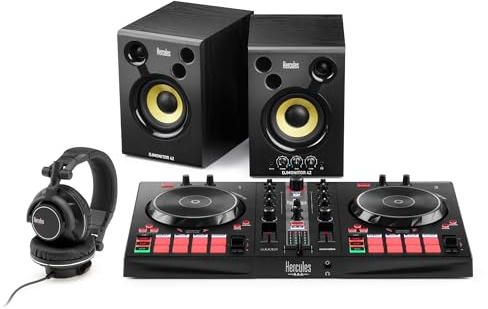 Hercules DJ Essentials Kit – Das ultimative Lern-Set für Einsteiger: Inpulse 300 Controller, DJMonitor 42 & HDP DJ60 Kopfhörer – Mit interaktiven Video-Tutorials & Serato DJ Lite