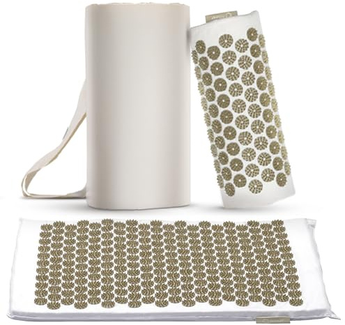 Fitleap Akupressurmatte mit Kissen, Massage Matte zur wohltuenden Entspannung und Stimulation der Muskulatur, Akupunktur Matte zur Linderung von Rückenschmerzen und Nackenschmerzen
