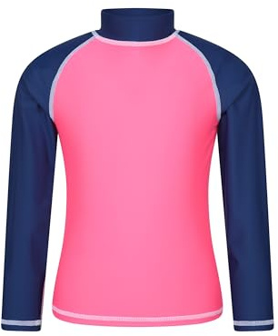 Mountain Warehouse Neoprenanzug Kinder - Langarm-Neoprenanzug mit UV-Schutz Rash Guard, Schwimmanzug für Jungen und Mädchen - Frühling, Sommer Dunkel-Pink Kinder 128 EU (7-8 Jahre)