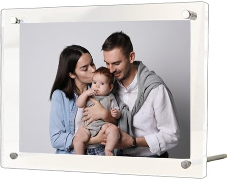 Ehuihuan Acryl Fotorahmen 20x30cm, Acryl Doppelseitig Fotorahmen, Bilderrahmen aus Klarem A4, Rahmenloser Bilderrahmen für Familienfoto, Zertifikat, Poster