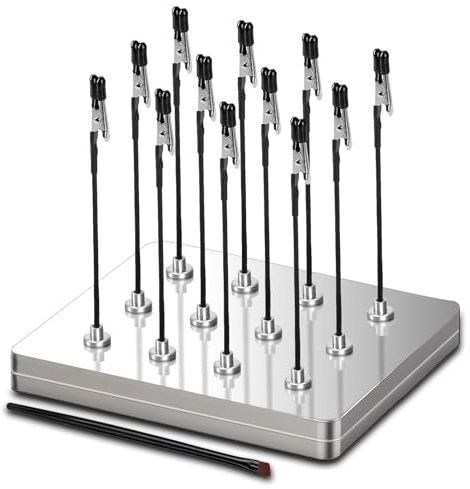 Ruimooto 12 Modellbau Farben Standfuß und 1 Eisenbox als Basis. Flexibler Modellbau Zubehör mit Krokodilklemmen und Magnetfuß. Ideal für Modellierung, Helfende Hand Löten und Bastelarbeiten