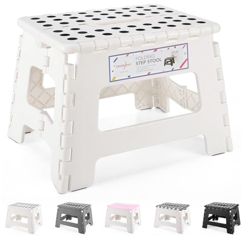 House Day 22 cm Faltbarer Hocker für Kinder – Tritthocker für Kinder faltbar Kunststoff Klappstuhl Hocker Hocker Schritt Hocker für Kinder (weiß)