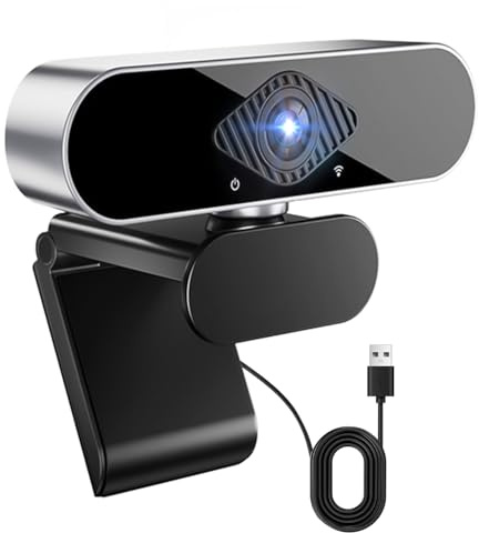 DAILINK Webcam mit mikrofon Kamera pc cam, 1080p HD Mini Facecam Videokonferenz, 360° verstellbar USB Web Cam Plug&Play für Konferenz Live Streaming Aufnahme Kompatibel mit Skype/Zoom/YouTube