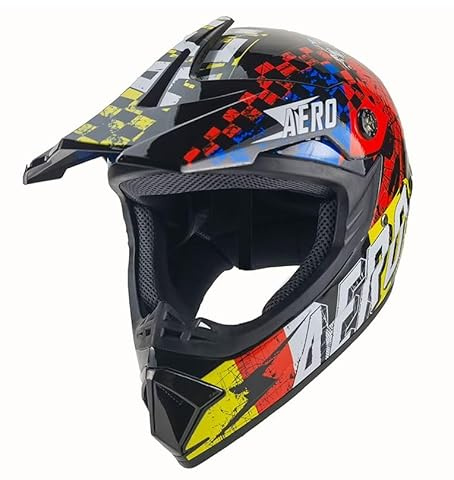 Kinder Crosshelm Skeleton AHP – Motorradhelm für Kinder, ABS-Schale, robuster Kinderhelm für Downhill