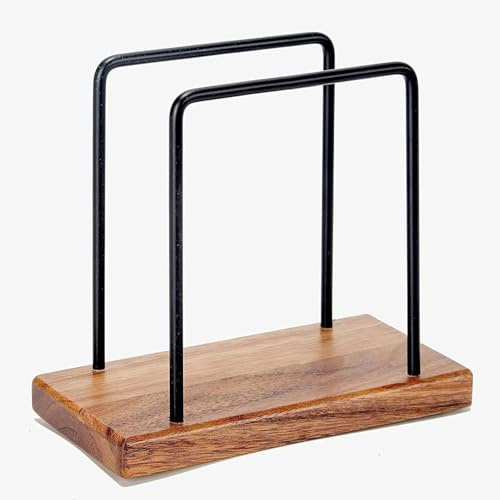 Serviettenhalter auf Holzbasis, Serviettenhalter aus Metall (rechteckig), Serviettenhalter aus Holz, geeignet für Restaurants, Cafés und andere Orte