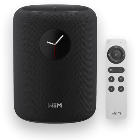 WiiM Sound Smart Speaker mit 1,8″ Touch-Display, Hi-Res 24 Bit/192 kHz, AI RoomFit™ Raumkorrektur, 100W Spitzenleistung, Wi-Fi 6E / Bluetooth 5.3, Multiroom & Stereo-Kopplung, Fernbedienung (Schwarz)