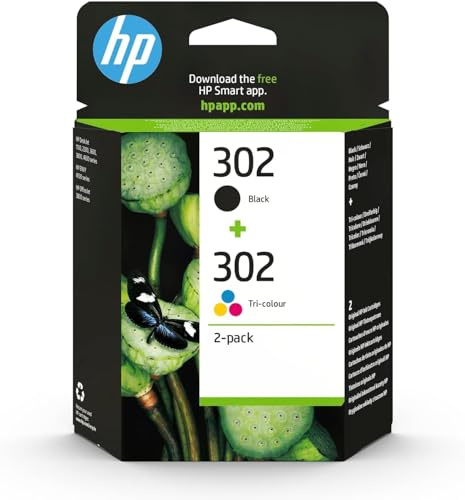 HP 302 (X4D37AE) Original Druckerpatronen, Black + Tri-color, 2er Pack für HP DeskJet 1100, 2300, 3600, 3800, 4600 series, HP ENVY 4500 series, HP OfficeJet 3800 Serie