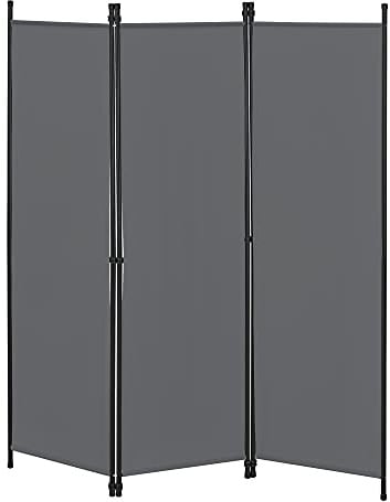 Raumteiler Huesca 3-teilig 150x171 cm Paravent Trennwand 3-TLG. Sichtschutz Stellwand Spanische Wand Dunkelgrau