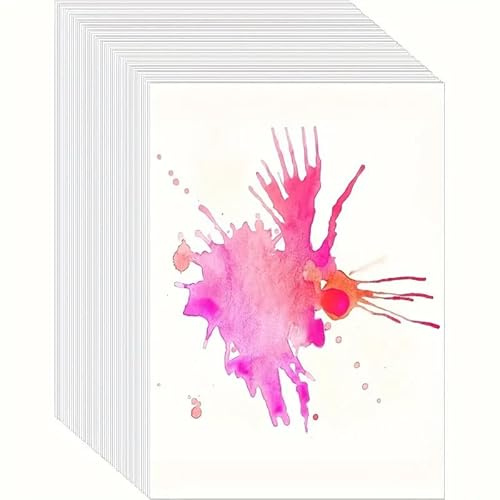 100 Blätter Aquarellpapier A6 300 g/m²,Weiß Aquarellblock | Postkarten Blanko Aquarellpapier,10.1 x 15.1cm Watercolor Paper A6 Aquarell Karten für Aquarell,Zeichnen und Lettering