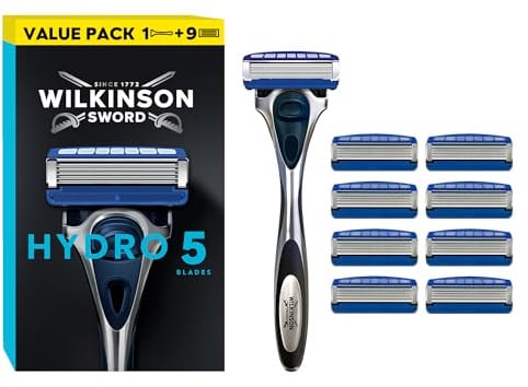 Wilkinson Sword Hydro 5 Skin Protection Rasierer, Kunststoffgriff, 5 Klingen, unisex, Normal, 1 Stück, Standard, Tasche, für Körperbehaarung und Gesichtsrasur