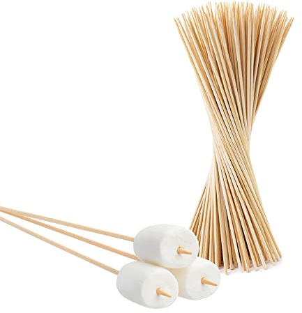 BigDean 100 Lagerfeuerspieße 90 cm aus Bambus - Holzspieße XXL Stöcke Grillspieße Schaschlikspieße Bambusspieße Stockbrot Spieße - Ideal für Marshmallows & Würstchen