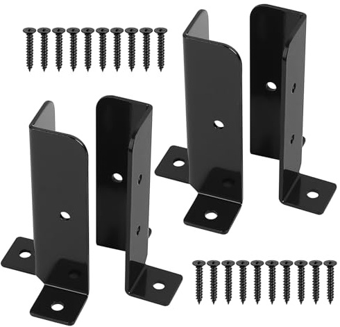 Pfostenträger Höhenverstellbar 4er Set - Universell für 38x38/50x50/50x101/101x101 mm Pfosten - Aus Robustem Q235 Stahl mit Schutzlack - Ideal für Zaun, Carport & Terrasse