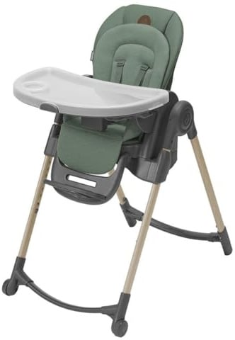 Maxi-Cosi Minla Kinderhochstuhl Mitwachsend, 0–14 Jahre, bis zu 60 kg, Hochstuhl Baby, 9 Höhenstufen, 5 Neigungspositionen, 4 Tablettpositionen, kompakt faltbar, Eco Care, Beyond Green