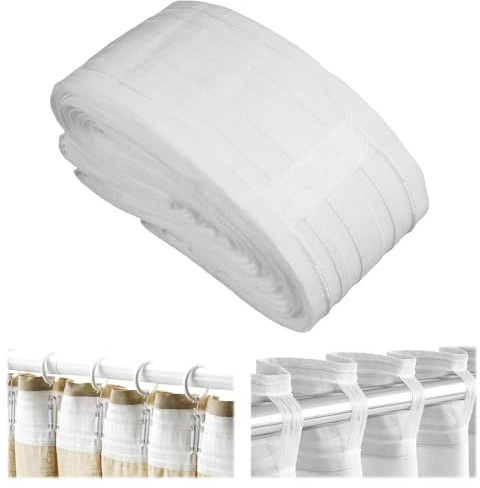 Varenzya 12 m x 8,5 cm Kräuselband für Vorhänge, Rüschenband für automatische Falten, für Haus, Schlafzimmer, Wohnzimmer, Büro, Hotel