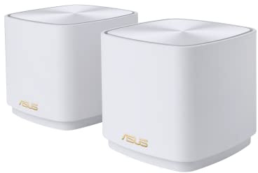 ASUS Ai Mesh AX-WLAN System ZenWiFi XD4 Weiß (2in1 Mesh Zugangspunkte-Set, AX1800 WiFi 6, 2x Gigabit LAN, App Steuerung, unterbrechungsfreies Roaming, AiProtection)