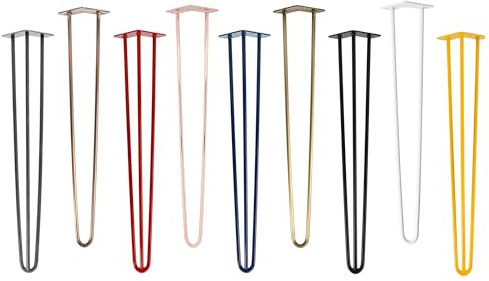 Natural Goods Berlin 4X Hairpin Leg Tisch-Beine | Tisch-Füße aus Metall | Hairpin Legs für DIY-Projekte wie Esstisch & Schreibtisch | Tisch-Fuß 71cm hoch & 2-Streben | Weiß