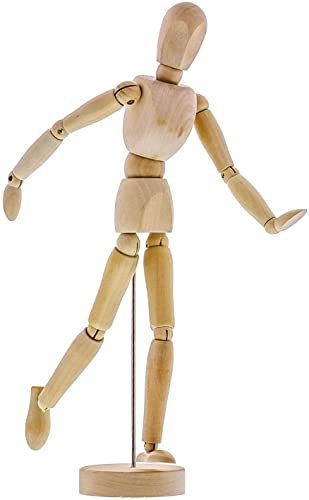 Dzxin Art Mannequin，Gliederpuppe, 30,5cm Modellpuppe Holzpuppe zum Zeichnen, Malen, Kunst