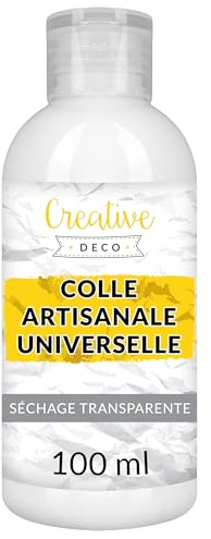 Creative Deco Bastelkleber Universal PVA Kinder 100ml Basteln Kleber für Papier Holz Glas | Flüssigkleber Leder, Keramik, Filz | Leim Trocknet Klar Transparent | Bastelleim Ungiftig Schnell Trocknend