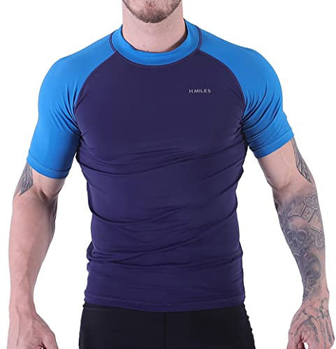 Herren Rash Vest Rashguard Kurzarm schwarz Schnorcheln Schwimmen Surfen Tops Tauchen Anzug UV Schutz Beach T-Shirt Shortsleeve