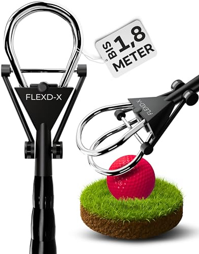FLEXD-X Hochwertige Golfball Angel - Bis 1,83 Meter Golf Ball Retriever - Stufenfrei verstellbare Ballangel Golf - Stabile Golf Angel Teleskop Golfballangel für Wasser, Büsche, Wiesen