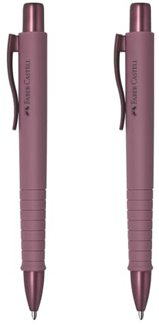 Faber-Castell 205281 - Kugelschreiber Poly Ball Urban Bordeaux, 2 Stück, mit auswechselbarer XB Mine, dokumentenecht