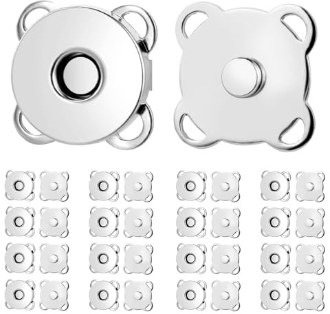 20 Stück Magnetknöpfe 15mm Metall Magnetische Druckknöpfe für Kleidung Nähen Gepäck Handwerk Tasche