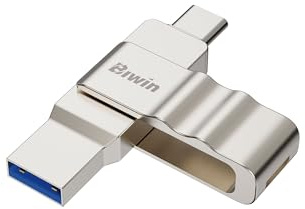 Biwin USB-Stick UD150 64GB USB 3.2 Gen1, bis zu 150 MB/s, mit Dual-Anschluss (Typ-A & Typ-C) für PC, Laptop, MacBook & Smartphone