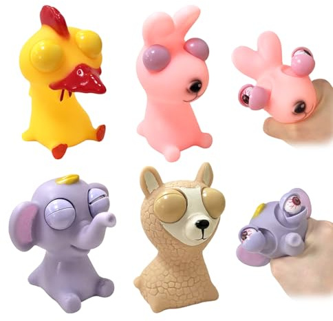 Popping Out Eyes Squeeze Toys 4 Stück, Stressbälle, Stress Squeeze Spielzeug, Quetschball, Fidget Toys, Knautschball, Anti Stress Spielzeug für Erwachsene und Kinder