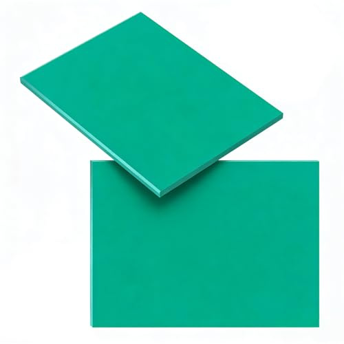 FLOWERUN 2 Stück A4 Linolplatte Gummi für Schnitzerei, Weiche Schneideplatte für Linoldruck DIY Stempel Schnitzen, Gummiplatte für Kinder Erwachsene Kunstunterricht Basteln (Grün)