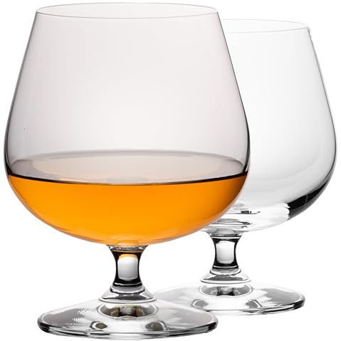 IMPERIAL glass Cognacgläser 480ml 2er Set Cognac Schwenker aus Crystalline Glas bauchige Weinbrandschwenker spülmaschinenfest