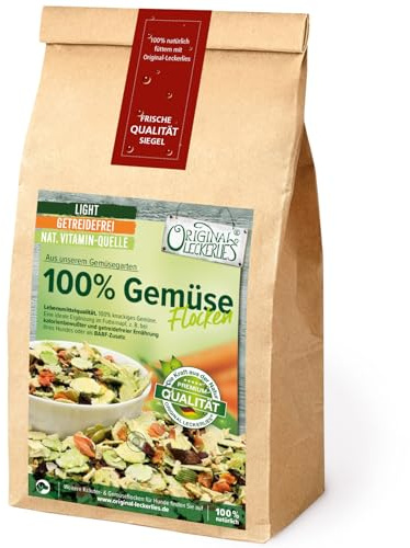 ORIGINAL LECKERLIES® 100% Gemüse-Flocken, 2 kg getreidefreie Gemüseflocken, Hundeflocken, Barf Zusatz Hund Hundefutter – Naturprodukt für Hunde
