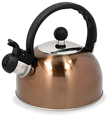 La Cafetière Flötenkessel aus Edelstahl, Kupfer-Effekt, 1,3 l, Braun