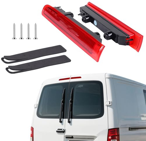 CPROSP 1 Paar Dritte Bremsleuchte 12V, Dritte Bremslicht, Bremsleuchte Hinten Kompatibel mit VW T5 T6 2003-2016, Rote, nur Modelle mit Flügeltür, 7E0945097E, 7E0945097F