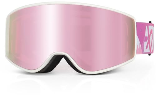 EXP VISION Skibrille Anti Fog Eltern-Kind Schneebrille Set, 100% UV Schutz OTG Snowboardbrille für Männer, Frauen, Jugendliche, Kinder