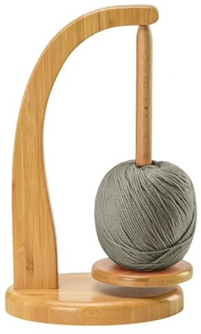 UMLIPOT Wollabwickler, Wollhaspel Rotierender Magnetischer Wollknäuelhalter,Yarn Winder Garnrollenhalter wollabwickler Holz Wollhalter wollwickler für Häkel- und Strickzubehör-Geschenke(Lackfarbe)