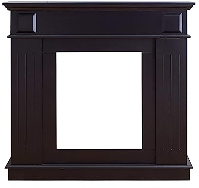 Rebecca Mobili dekorative Kaminumrandung, Schwarz Kaminkonsole, aus Holz, im Modernen Stil, für Wohnzimmer - Maße: 100 x 109 x 26 cm (HxLxB) - RE6368