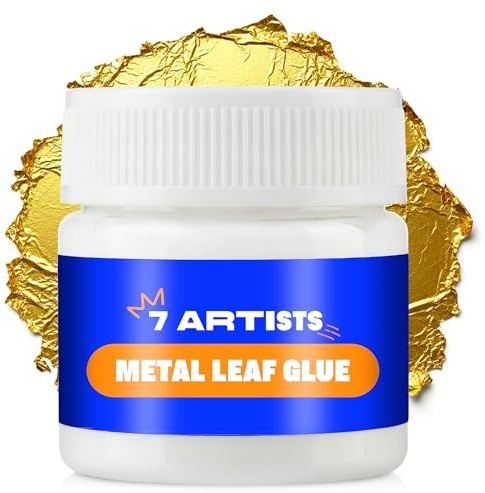 7 Artists Anlegemilch Blattgold Kleber auf Wasserbasis 50ml - Anlegemilch für Blattgold, Goldfolie, Blattsilber, Blattmetall, Schlagmetall