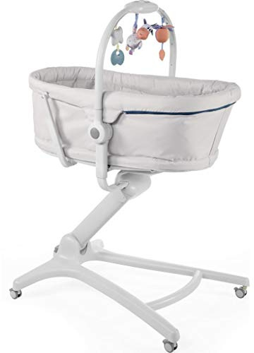 Chicco Baby Hug 4 in 1 Stubenwagen ab 0 Monate, Erhöhte Babyliege, Babybett, Hochstuhl mit Spielbogen, bis 15 kg, Verstellbare Rückenlehne, Verstellbare Höhe und 4 Räder