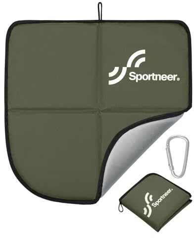 Sportneer Sitzkissen Outdoor, Sitzunterlage Outdoor Wasserdicht Oxford-Stoff Thermo Sitzkissen Faltbar FüR Camping, Wandern, Stadion Und Unterwegs，grau