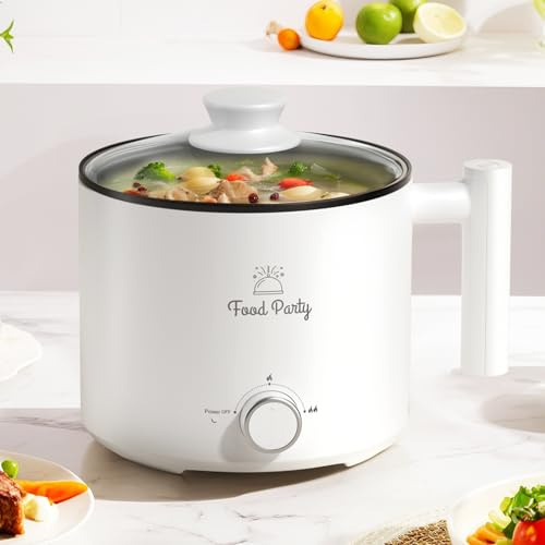 Food Party Hot Pot Elektrisch Hotpot Topf 1,6L Elektrischer Kochtopf 220V Nudelkocher Elektropfanne Electric Pot Ramen Kocher Chinesischer Hot Pot Fondue