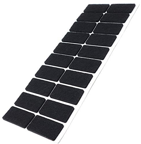 Adsamm® / 20 x Selbstklebende Filzgleiter/Schwarz / 20x40 mm/Rechteckig/Möbelgleiter aus Filz mit 3.5 mm Stärke/Möbel- und Bodengleiter
